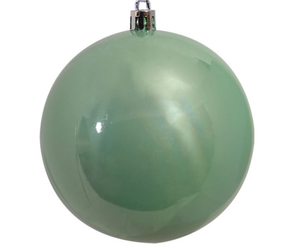 Πράσινη Γυαλιστερή Πλαστική Χριστουγεννιάτικη Μπάλα 10cm (Σετ 4 τμχ)